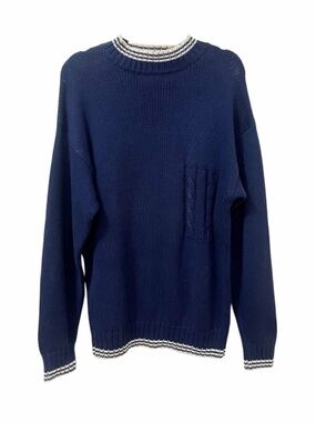 Vintage Robert Stock Men's Crew Neck Long Sleeve Sweater Size Medium 100% Cotton